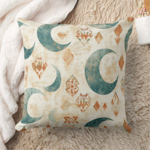 Rustic Earthy Boho Moon Floral Pattern (11) Cushion