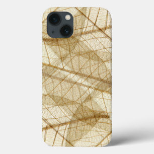 Rustic Earthy Cream Beige Leaves iPhone 13 Case