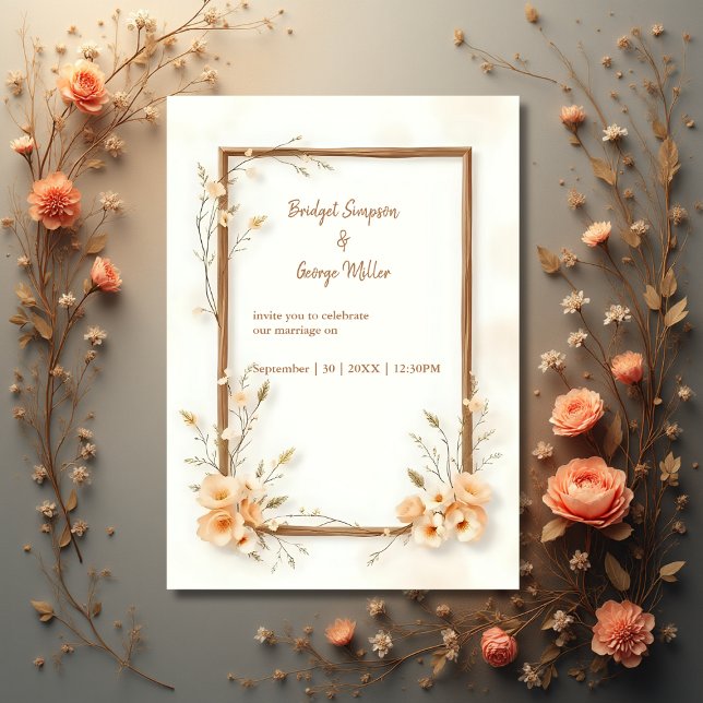 Rustic Earthy Floral Harmony Wedding Invitation (Creator Uploaded)