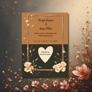 Rustic Earthy Floral Harmony Wedding Invitation