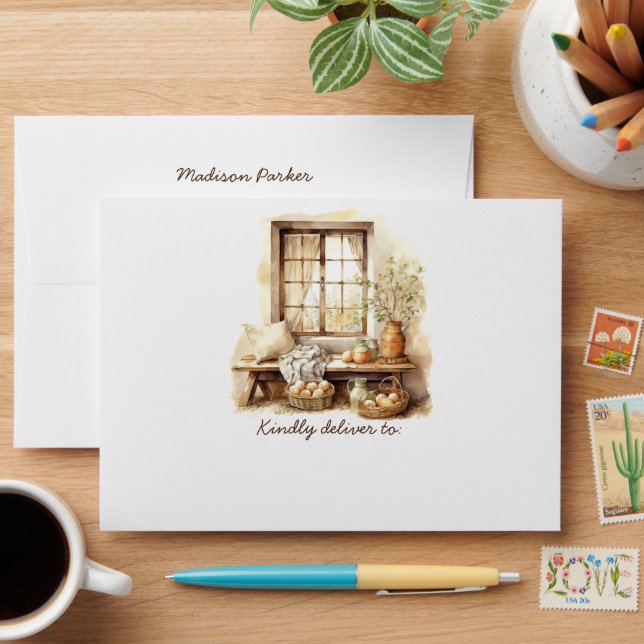 Rustic Easter Beige Envelope (Desk)
