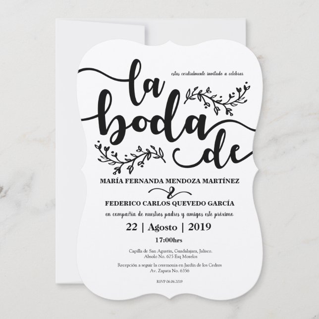 Rustic Editable Spanish Inviation Invitation (Front)