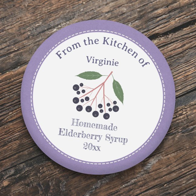 Rustic Elderberry Syrup Label Sticker (Rustic Elderberry Syrup Label Sticker)