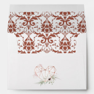 Rustic Elegance Bronze Damask Wedding Envelope