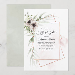 Rustic Elegance Bronze Geometric Bridal Shower Invitation