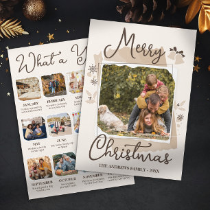 Rustic Elegance Christmas Family Photo Collage Holiday Card