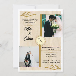 Rustic Elegance Custom Photo Invitation