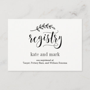 Rustic Elegance EDITABLE COLOR Registry Card
