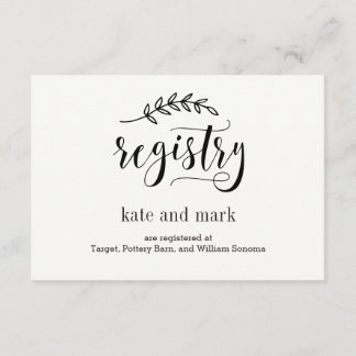 Rustic Elegance EDITABLE COLOR Registry Card