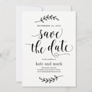 Rustic Elegance EDITABLE COLOR Save The Date Card