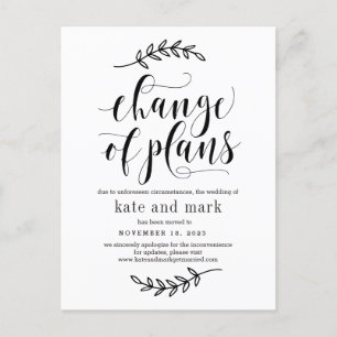 Rustic Elegance EDITABLE COLOR Wedding Update Postcard