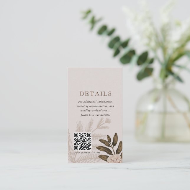 Rustic Elegance Floral Wedding Enclosure Cards (Standing Front)