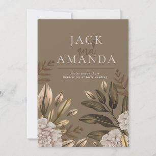 Rustic Elegance Floral Wedding Invitations