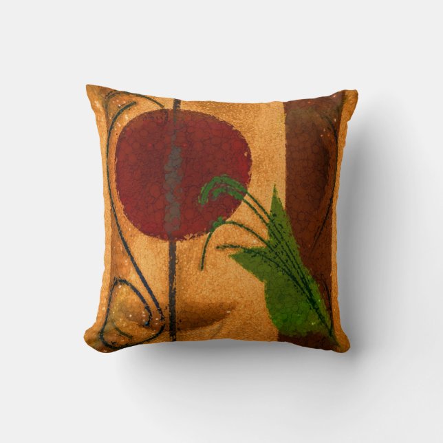 Rustic Elegance Geometric Autumn Abstract Cushion (Front)