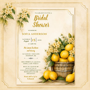Rustic Elegance Lemon Grove Bridal Shower Invitation
