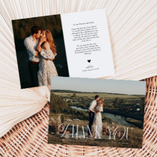 Rustic Elegance Photo Wedding Thank You Card
