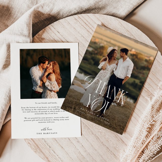 Rustic Elegance Photo Wedding  Thank You Card (Creator Uploaded)