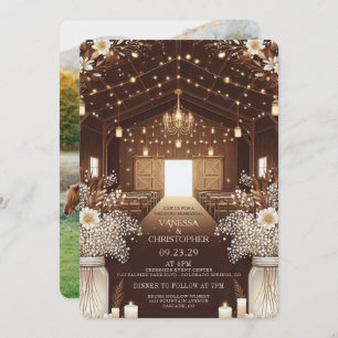 Rustic Elegance Wedding Rehearsal Invitation