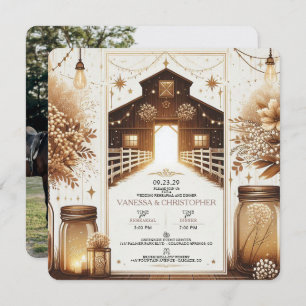 Rustic Elegance Wedding Rehearsal Invitation