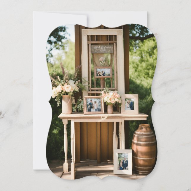 Rustic Elegance: Wedding Signature Table with Urn, (Front)