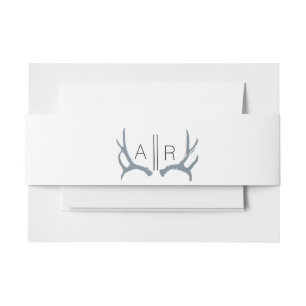 Rustic & Elegant Antler Custom Initials Invitation Belly Band