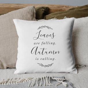 Rustic Elegant Autumn Calligraphy Cushion
