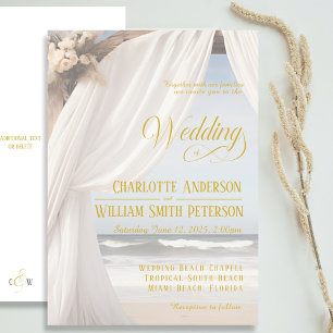Rustic Elegant Beach Wedding Invitation