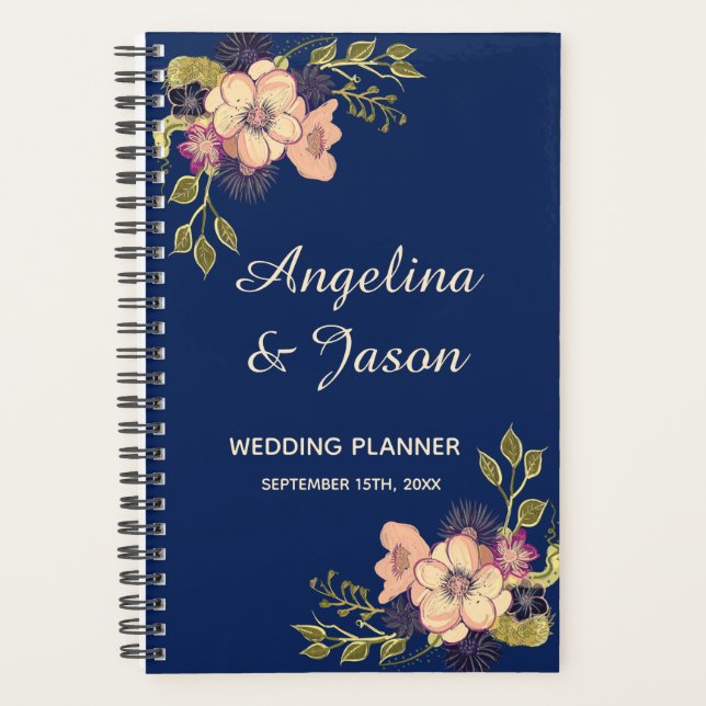 Rustic Elegant Blue Wedding Planner (Front)