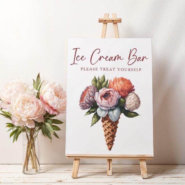 Rustic Elegant Boho Ice Cream Bar Bridal Shower Flyer (Rustic Elegant Boho Ice Cream Bar Bridal Shower Flyer)