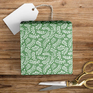 Rustic Elegant Botanical Leaves Sage Green Wrapping Paper