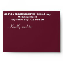 Rustic elegant Burgundy floral Envelope