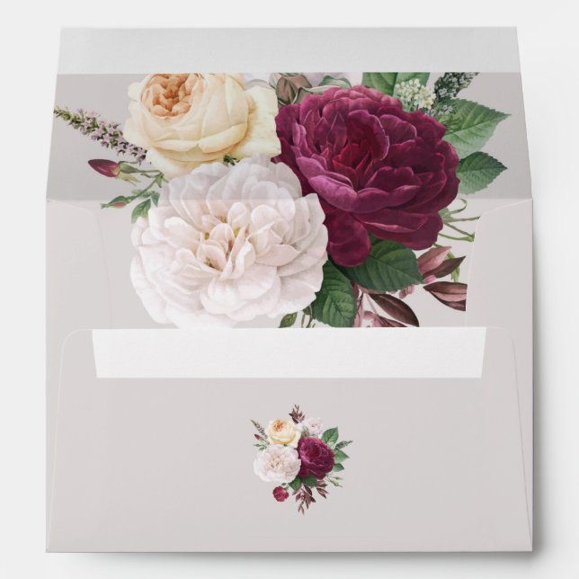 Rustic  elegant  Burgundy floral    Envelope (Back (Bottom))