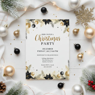 Rustic Elegant Christmas Wreath Invitation