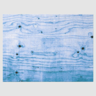 Rustic Elegant Cottage Texture Blue Wood Grain Tissue Paper