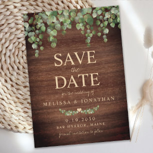 Rustic Elegant Country Botanical Greenery Wedding Save The Date