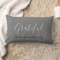 Rustic elegant dark grey grateful family name