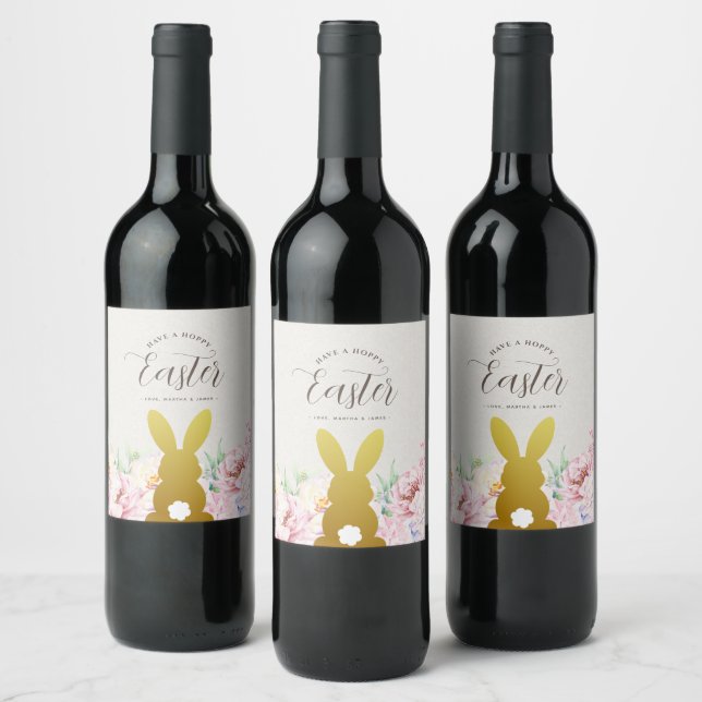 Rustic Elegant Easter Personalised Wine Label (Bottles)
