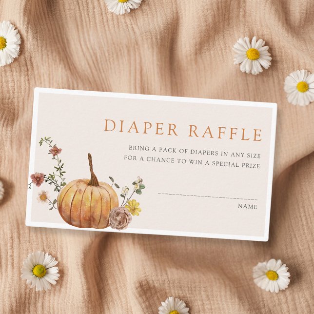 Rustic Elegant Fall Baby Shower Diaper Raffle Enclosure Card (Creator Uploaded)