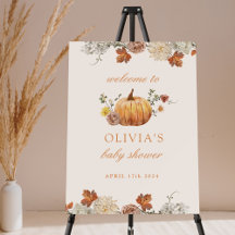 Rustic Elegant Fall Baby Shower Welcome Sign