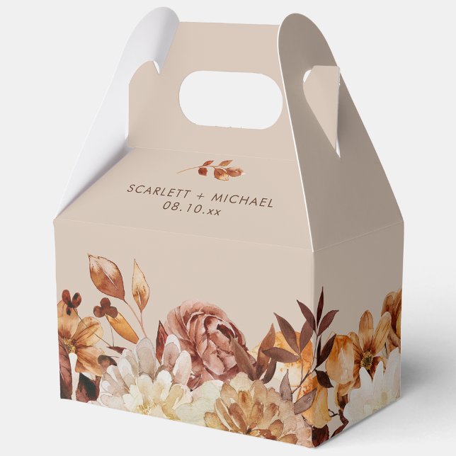 Rustic Elegant Fall Wedding Favour Box (Rustic Elegant Watercolor Fall Leaves Wedding Favor Boxes by Painted Paperie
)