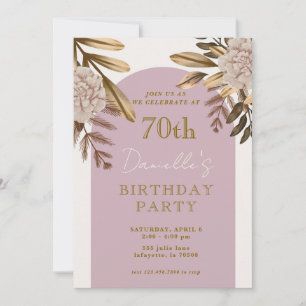 Rustic Elegant Floral 70th Birthday Invitations