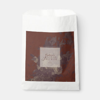 Rustic Elegant Floral Bridal Shower Terracotta Favour Bag