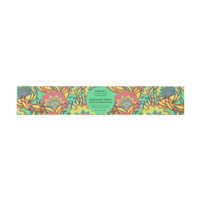 Rustic Elegant Floral Handmade Soap Packaging Invitation Belly Band (Flat)