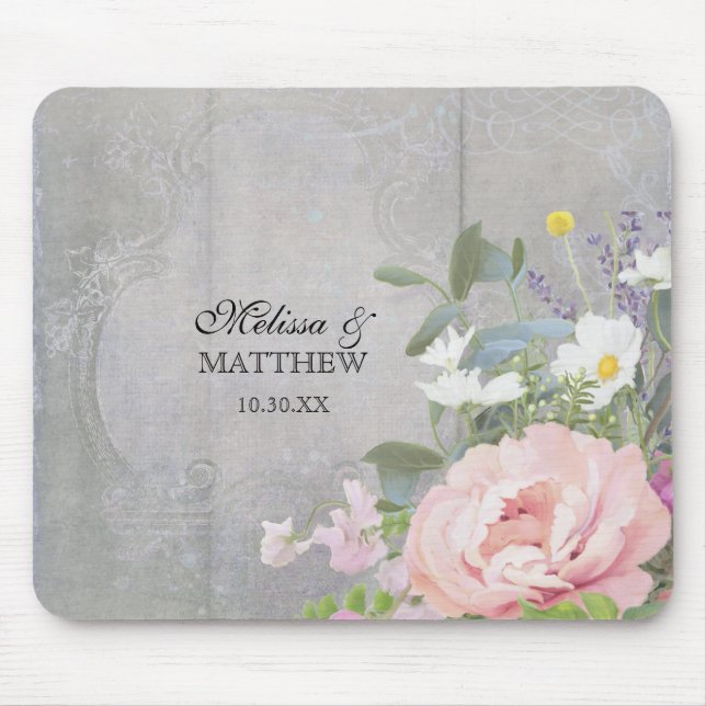 Rustic Elegant Floral Mouse Pad (Front)