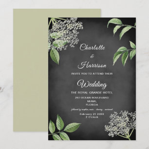 Rustic Elegant Floral Wedding Invitation
