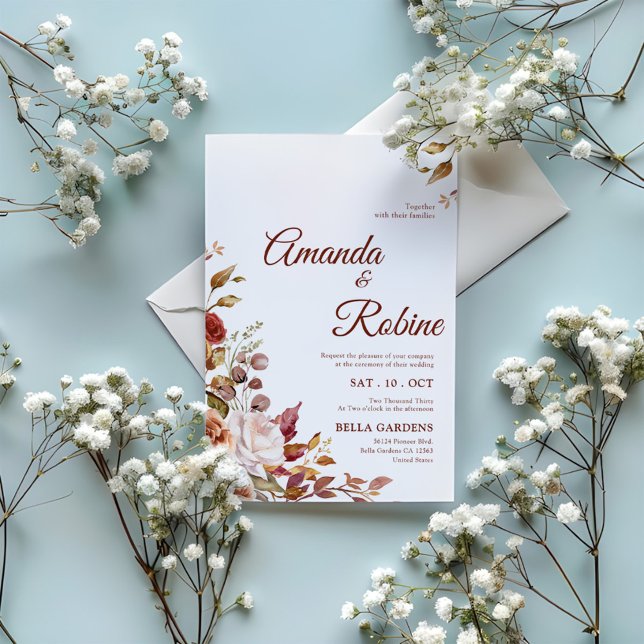 Rustic Elegant Flower Wedding Invitation (Creator Uploaded)