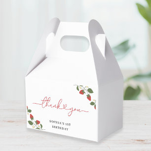 Rustic Elegant Girl's Berry First Birthday Party Favour Box