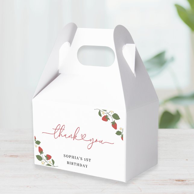 Rustic Elegant Girl's Berry First Birthday Party Favour Box (Creator Uploaded)
