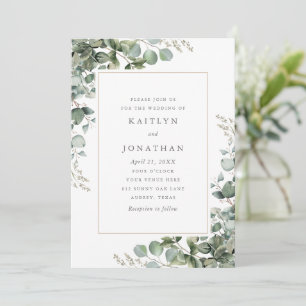 Rustic Elegant Greenery Eucalyptus Wedding Invitation
