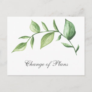 Rustic Elegant Greenery Wedding Postponement Announcement Postcard